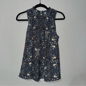 Knox Rose Floral Tank Top -‎ Blue and White